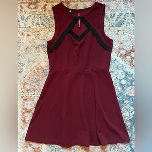 Maroon A-Line Dress
